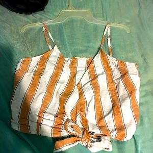Mine Brand Orange and White Tank Top Size Medium